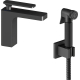 Смеситель для раковины TIMO Torne 4360/03G с гигиеническим душем, чёрный