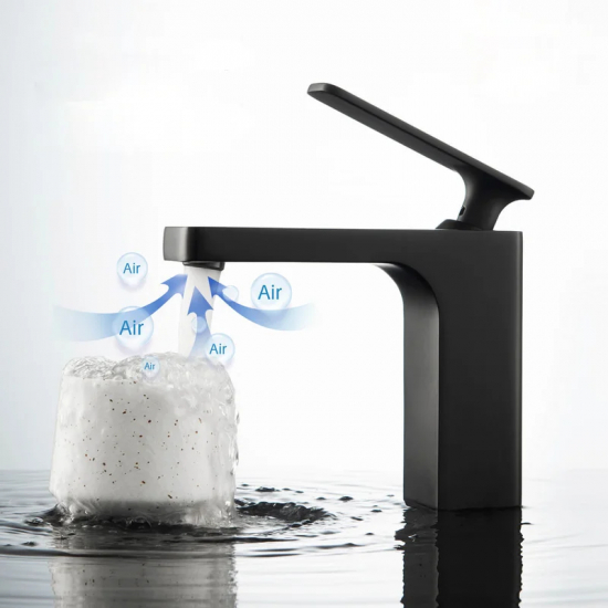 Смеситель для раковины TIMO Torne 4360/03G с гигиеническим душем, чёрный