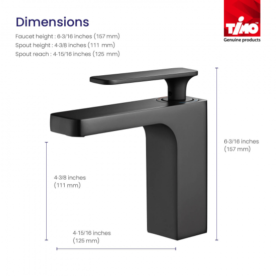 Смеситель для раковины TIMO Torne 4360/03G с гигиеническим душем, чёрный