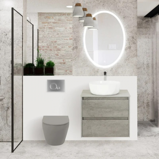 Унитаз подвесной BELBAGNO Colorato BB062CHR-GR безободковый, с микролифтом, матовый серый