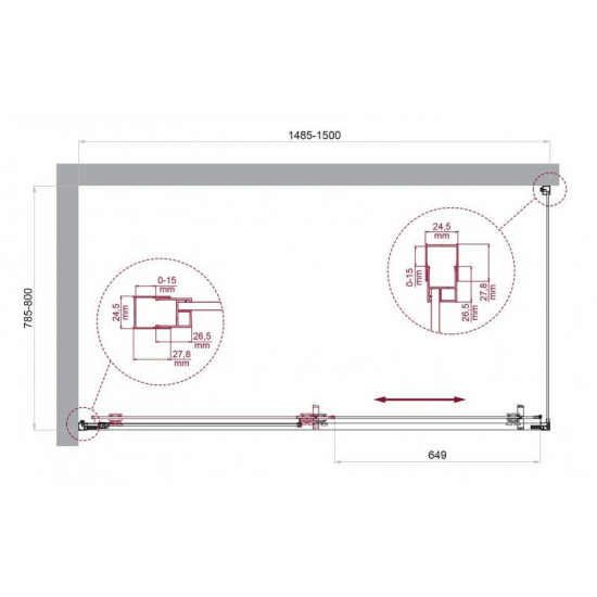 Душевой уголок BelBagno LUCE-AH-1-150/80-C-Cr стекло прозрачное, профиль хром
