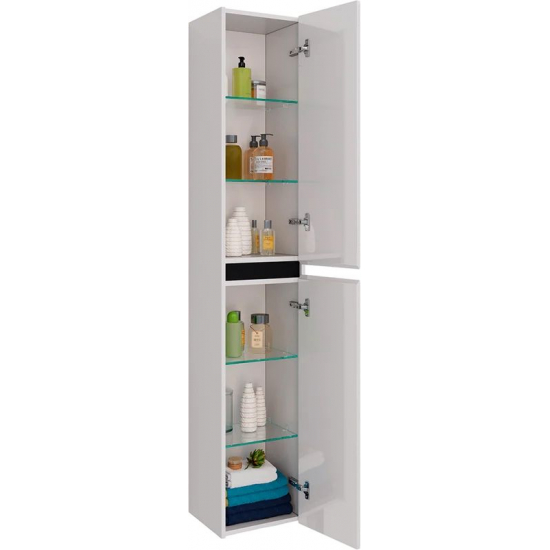 Шкаф-пенал LEMARK Combi 35, чёрный/белый глянец