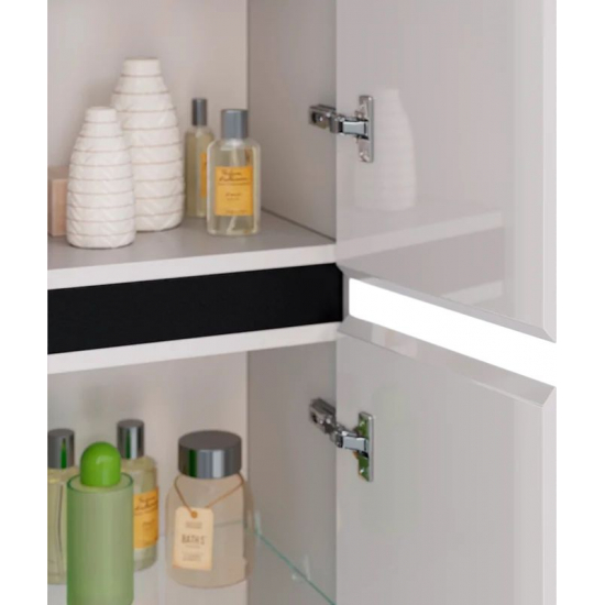 Шкаф-пенал LEMARK Combi 35, чёрный/белый глянец