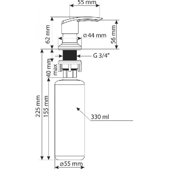 Дозатор для кухонной мойки ULGRAN Quartz U-02 песочный