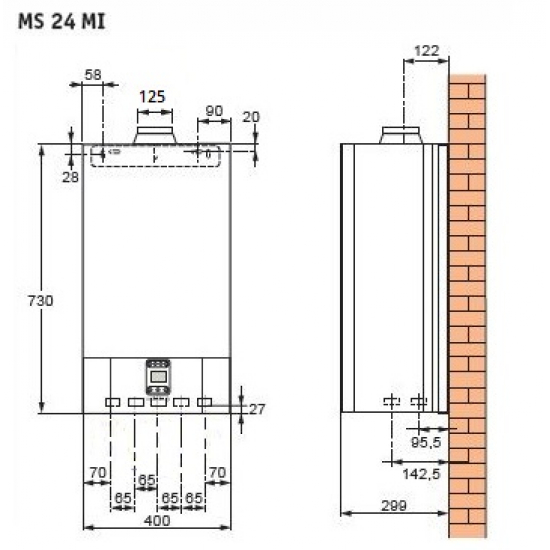 Газовый котел DE DIETRICH ZENA MS 24 MI двухконтурный