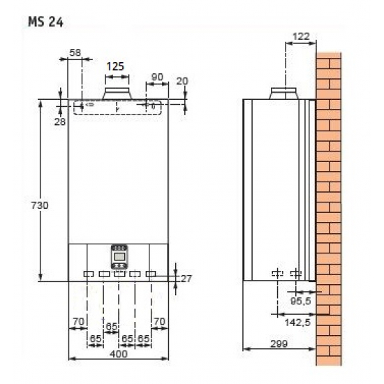 Газовый котел DE DIETRICH ZENA MS 24 одноконтурный