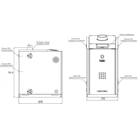 Газовый котел напольный NAVIEN LST 17KG (17кВт) двухконтурный