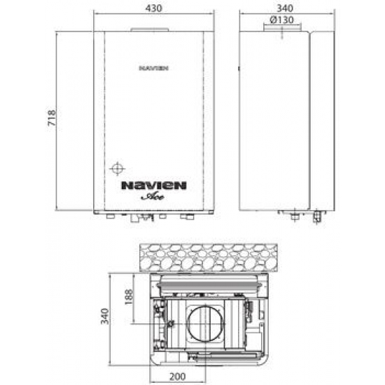 Газовый котел NAVIEN ACE 13AN (13кВт) двухконтурный