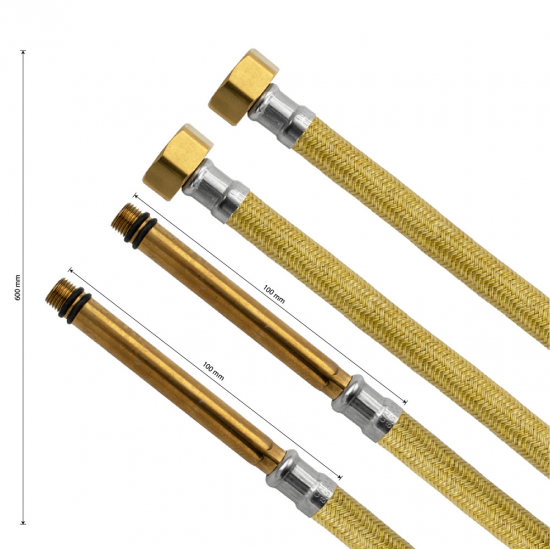 Гибкая подводка для смесителя САНАКС 64226 60 см 1/2"x M10 гайка-длинный штуцер пара