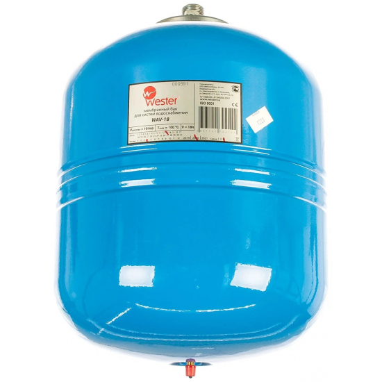Гидроаккумулятор WESTER  WAV 18 литров, вертикальный 10 бар