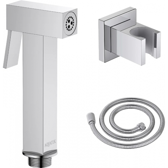 Гигиеническая лейка AQUATEK AQ2053CR со шлангом и кронштейном, хром