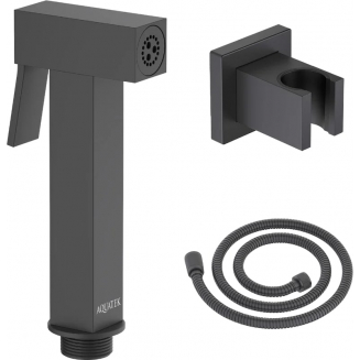 Гигиеническая лейка AQUATEK AQ2053MB со шлангом и кронштейном, матовая чёрная