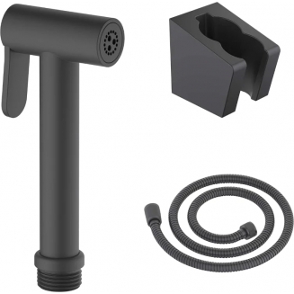 Гигиеническая лейка AQUATEK AQ2054MB со шлангом и кронштейном, матовая чёрная