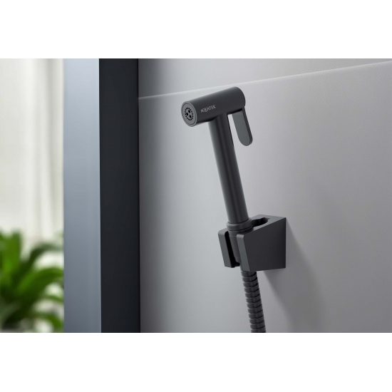 Гигиеническая лейка AQUATEK AQ2054MB со шлангом и кронштейном, матовая чёрная