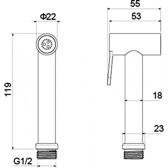 Гигиеническая лейка AQUATEK AQ2057CR хром
