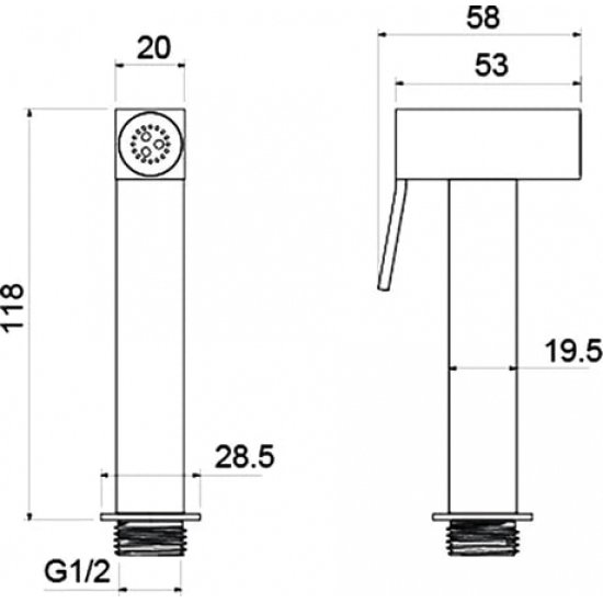Гигиеническая лейка AQUATEK AQ2058CR хром