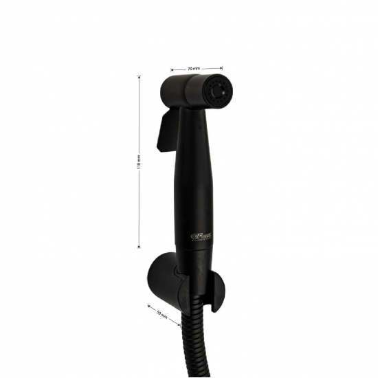 Гигиеническая лейка GFMark 20613 со шлангом и кронштейном, чёрная