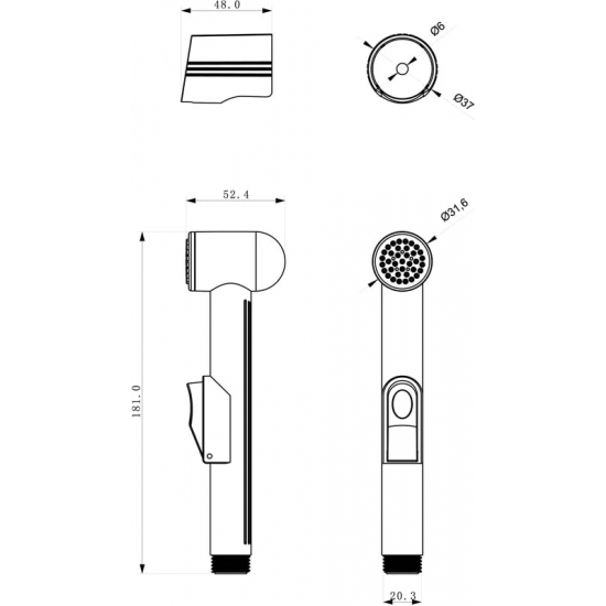 Гигиеническая лейка LEMARK LM8014C со шлангом и кронштейном, хром