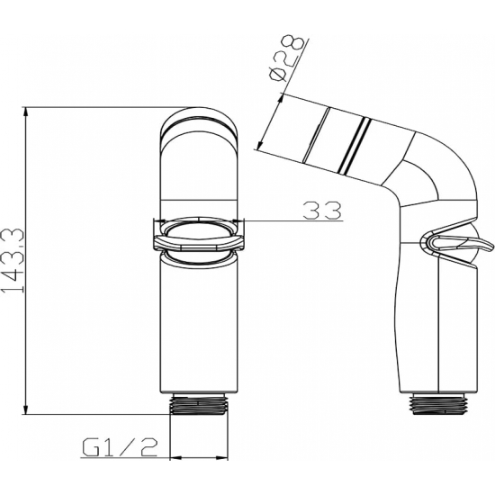 Гигиеническая лейка LEMARK LM8077C со шлангом и кронштейном, хром