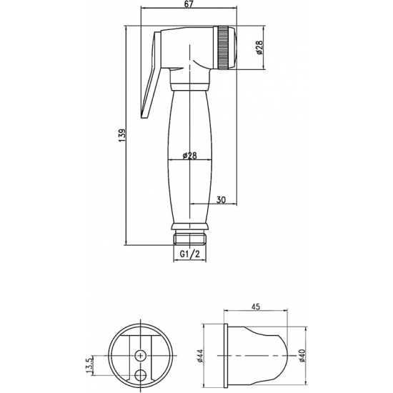 Гигиеническая лейка LEMARK LM8087B со шлангом и кронштейном, бронза