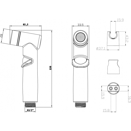 Гигиеническая лейка LEMARK LM8088C со шлангом и кронштейном, хром
