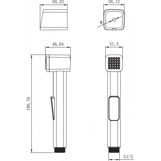 Гигиеническая лейка LEMARK LM8089C со шлангом и кронштейном, хром