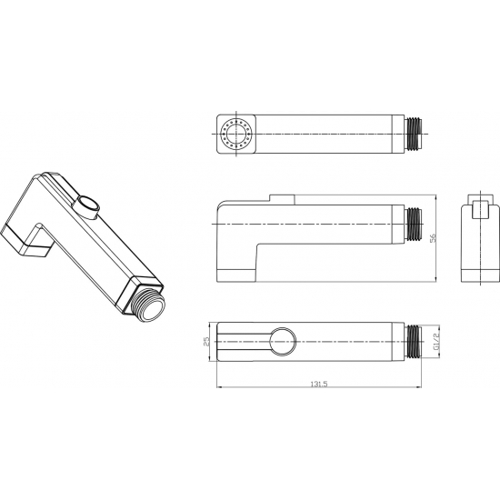 Гигиеническая лейка LEMARK LM8091C со шлангом и кронштейном, хром