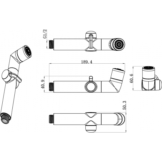 Гигиеническая лейка LEMARK LM8093C со шлангом и кронштейном, хром
