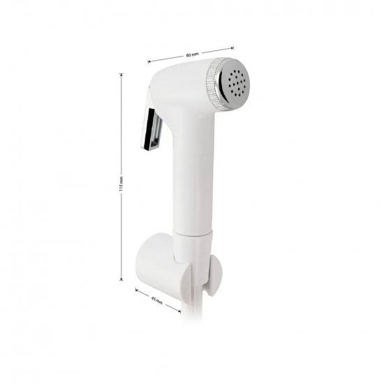 Гигиеническая лейка MAK 2046 со шлангом и кронштейном, белая