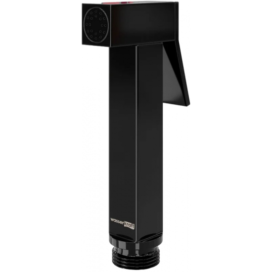 Гигиеническая лейка WASSERKRAFT A214 с фиксатором, глянцевая чёрная