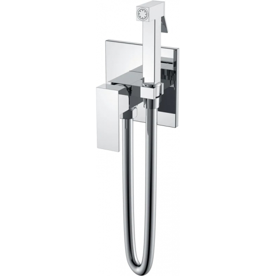 Гигиенический душ BOHEME Qubic 477-CR встраиваемый, со смесителем, хром