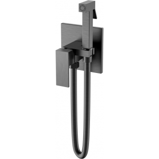 Гигиенический душ BOHEME Qubic 477-GM встраиваемый, со смесителем, matt gun metal