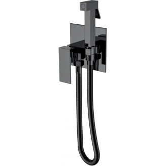 Гигиенический душ BOHEME Qubic 477-SGM встраиваемый, со смесителем, shinny gun metal