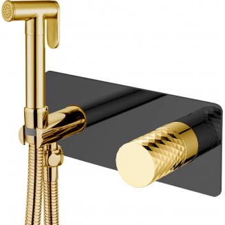 Гигиенический душ BOHEME Stick 127-BG встраиваемый, со смесителем, black diamond gold