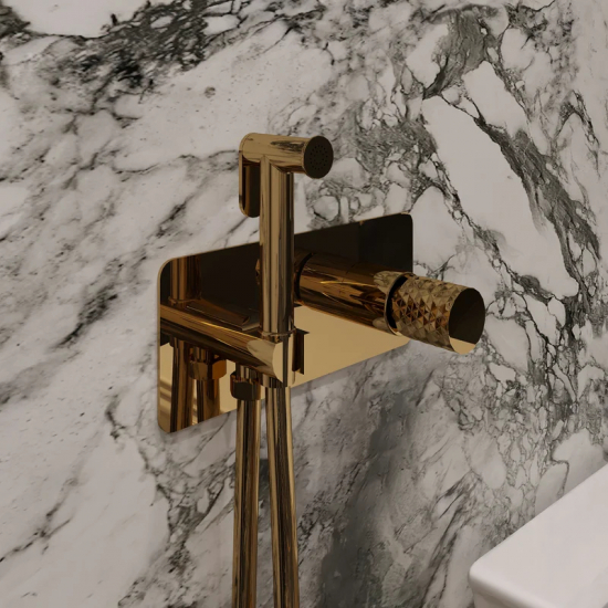 Гигиенический душ BOHEME Stick 127-GG встраиваемый, со смесителем, gold diamond gold