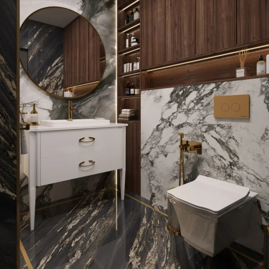 Гигиенический душ BOHEME Stick 127-GG встраиваемый, со смесителем, gold diamond gold