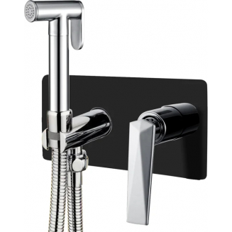 Гигиенический душ BOHEME Venturo 377-B встраиваемый, со смесителем, хром/чёрный