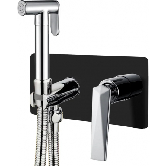 Гигиенический душ BOHEME Venturo 377-B встраиваемый, со смесителем, хром/чёрный