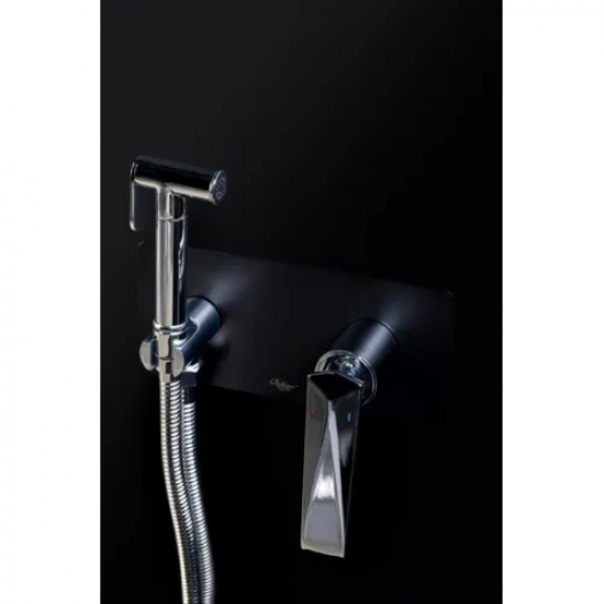 Гигиенический душ BOHEME Venturo 377-B встраиваемый, со смесителем, хром/чёрный