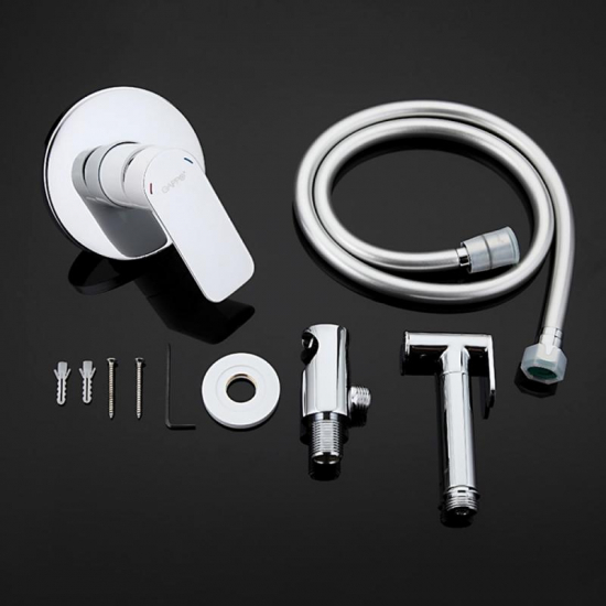 Гигиенический душ GAPPO G48 G7248 встраиваемый, со смесителем, белый/хром