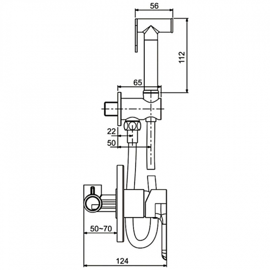 Гигиенический душ GAPPO G48 G7248 встраиваемый, со смесителем, белый/хром