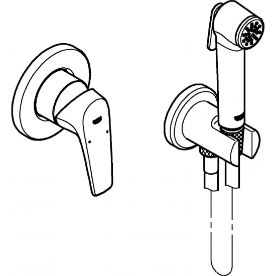 Гигиенический душ GROHE BauFlow 29328000 встраиваемый, со смесителем, хром