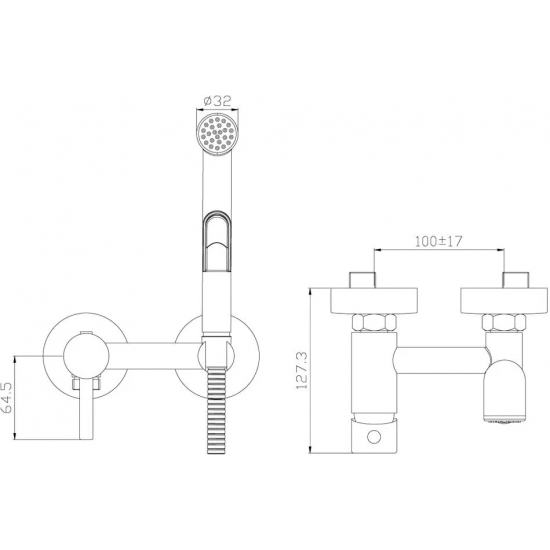 Гигиенический душ ROSSINKA X25-52 со смесителем, хром