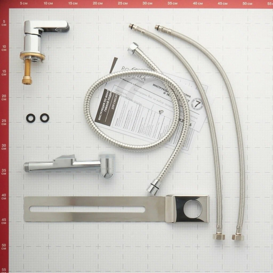 Гигиенический душ ROSSINKA X25-56 со смесителем, для установки на унитаз, хром