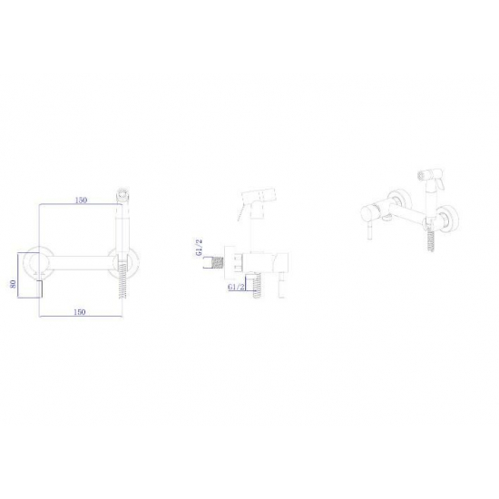 Гигиенический душ RUSH Melos SUS1101-99 со смесителем, сатин