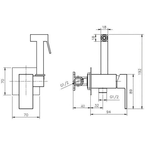 Гигиенический душ RUSH Thira TR3635-99 встраиваемый, со смесителем, хром