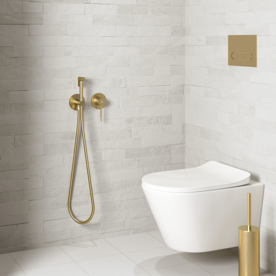 Гигиенический душ TIMO Saona 2339/17SM встраиваемый, со смесителем, с защитой от ожогов, золото