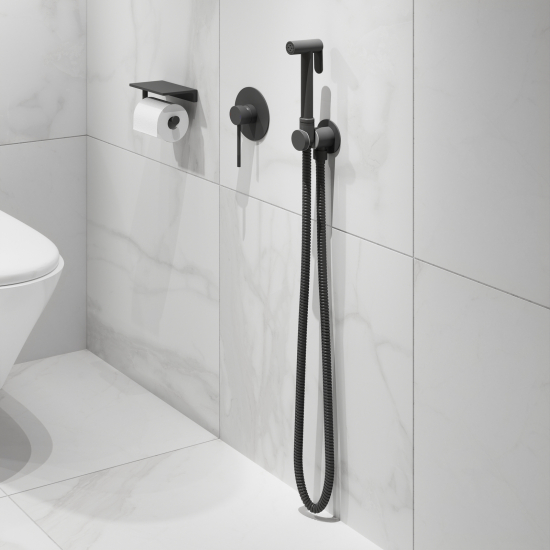 Гигиенический душ TIMO Saona 2389/03SM встраиваемый, со смесителем, чёрный