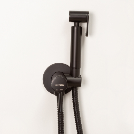 Гигиенический душ WASSERKRAFT A70638 встраиваемый, со смесителем, чёрный