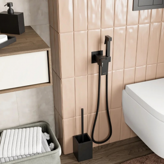 Гигиенический душ WASSERKRAFT A71638 встраиваемый, со смесителем, чёрный
